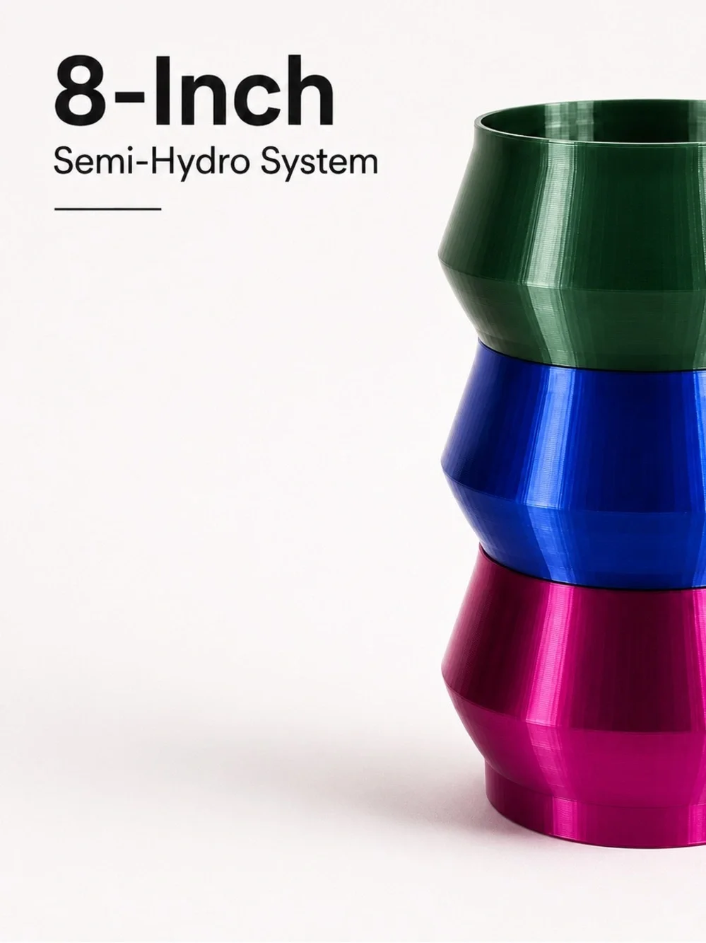 8-Inch Semi-Hydro Self-Watering Planter Pot | 3D Printed | Multiple Colors